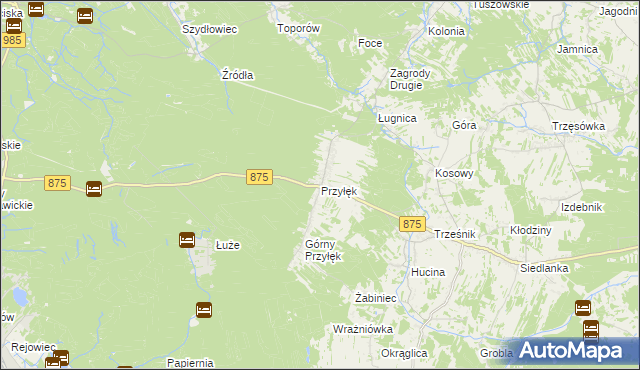 mapa Przyłęk gmina Niwiska, Przyłęk gmina Niwiska na mapie Targeo