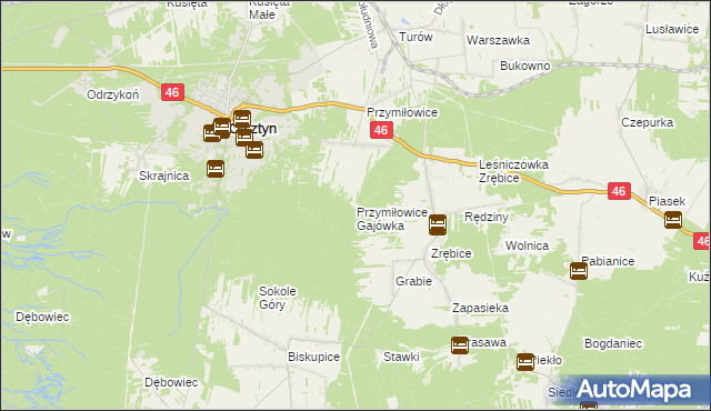 mapa Przymiłowice Gajówka, Przymiłowice Gajówka na mapie Targeo