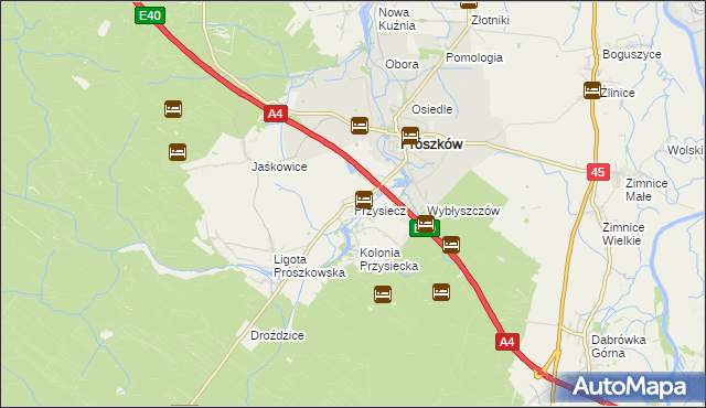 mapa Przysiecz, Przysiecz na mapie Targeo