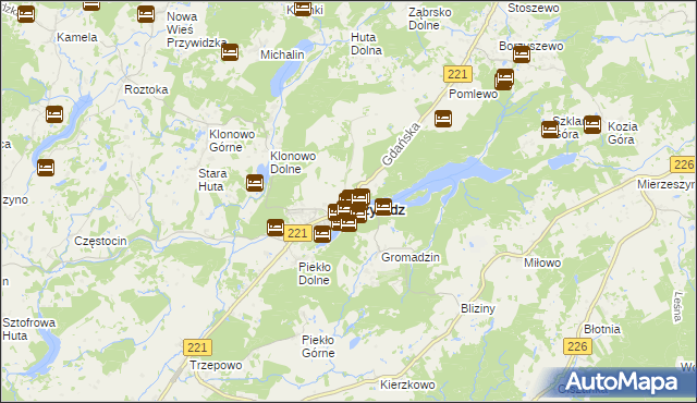 mapa Przywidz powiat gdański, Przywidz powiat gdański na mapie Targeo
