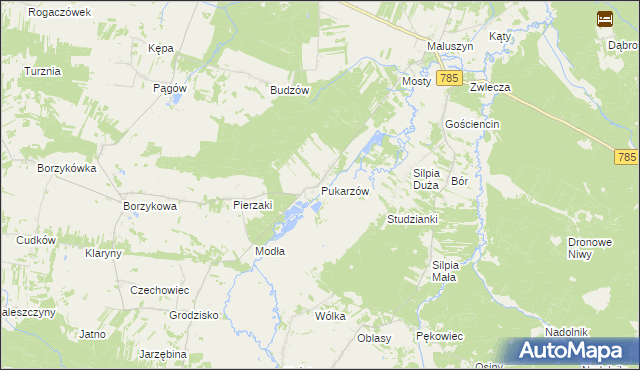 mapa Pukarzów gmina Żytno, Pukarzów gmina Żytno na mapie Targeo