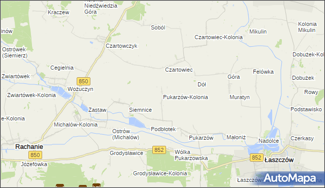 mapa Pukarzów-Kolonia, Pukarzów-Kolonia na mapie Targeo