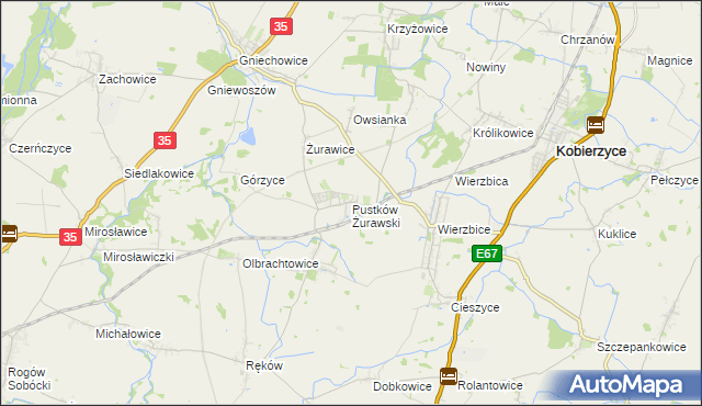 mapa Pustków Żurawski, Pustków Żurawski na mapie Targeo