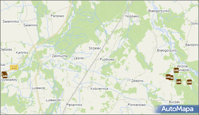 mapa Pustkowo gmina Białogard, Pustkowo gmina Białogard na mapie Targeo