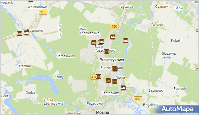 mapa Puszczykowo powiat poznański, Puszczykowo powiat poznański na mapie Targeo