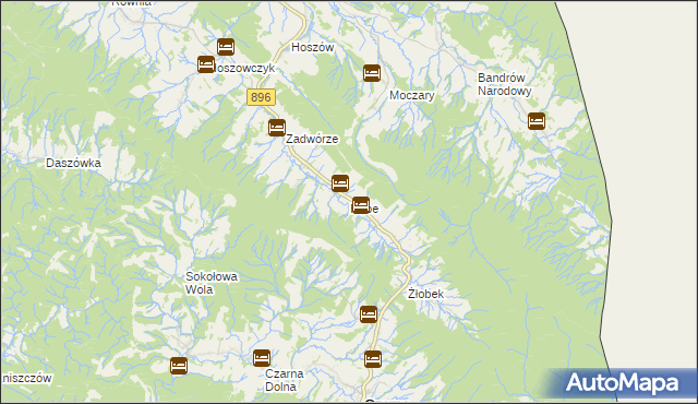 mapa Rabe gmina Czarna, Rabe gmina Czarna na mapie Targeo