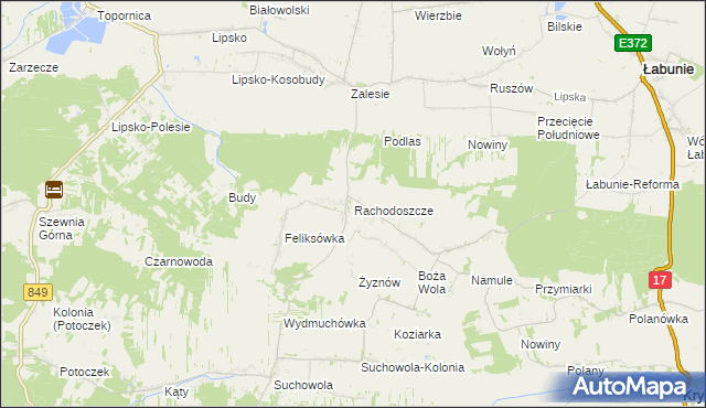 mapa Rachodoszcze, Rachodoszcze na mapie Targeo