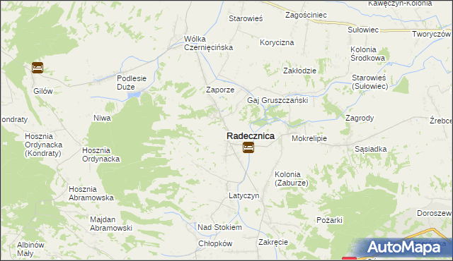 mapa Radecznica, Radecznica na mapie Targeo