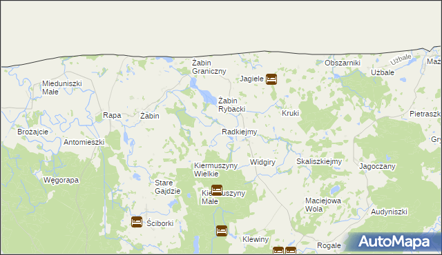 mapa Radkiejmy, Radkiejmy na mapie Targeo