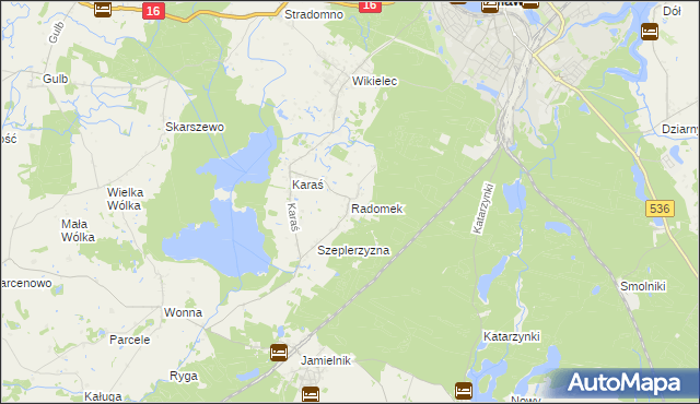 mapa Radomek gmina Iława, Radomek gmina Iława na mapie Targeo