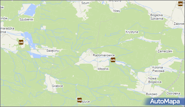 mapa Radomierowice, Radomierowice na mapie Targeo