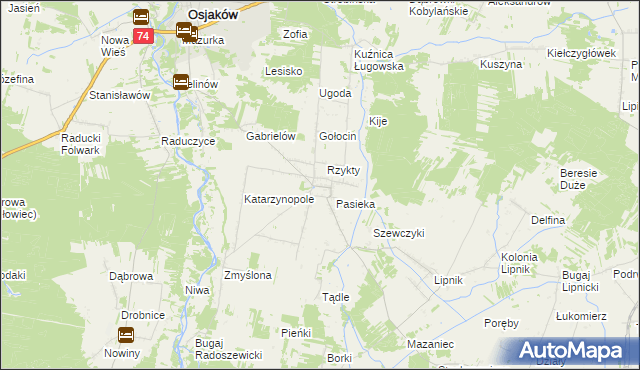 mapa Radoszewice gmina Siemkowice, Radoszewice gmina Siemkowice na mapie Targeo