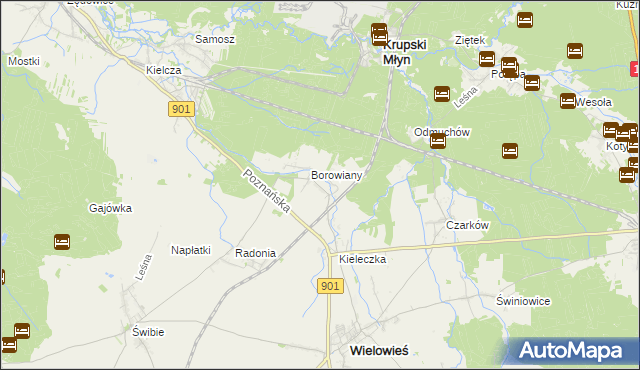 mapa Raduń gmina Wielowieś, Raduń gmina Wielowieś na mapie Targeo