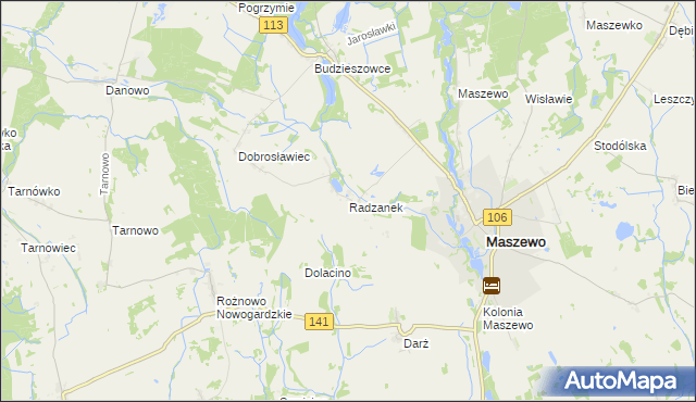 mapa Radzanek, Radzanek na mapie Targeo