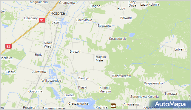 mapa Rajsko Małe, Rajsko Małe na mapie Targeo