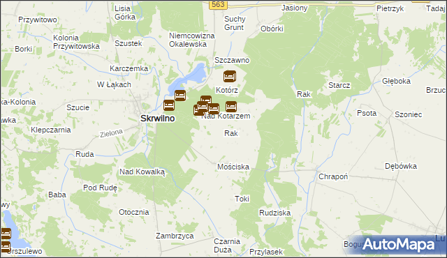 mapa Rak gmina Skrwilno, Rak gmina Skrwilno na mapie Targeo