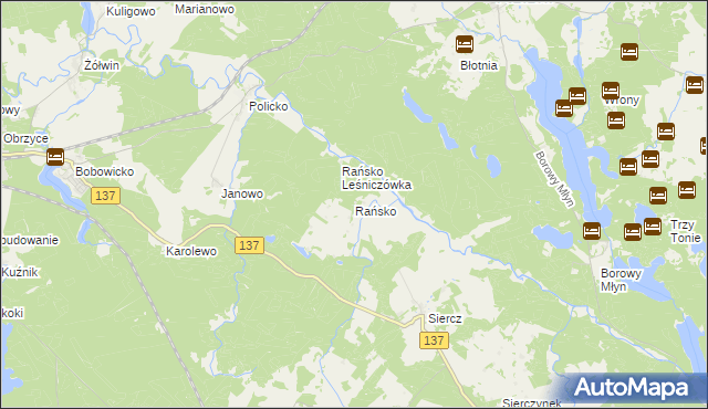 mapa Rańsko, Rańsko na mapie Targeo