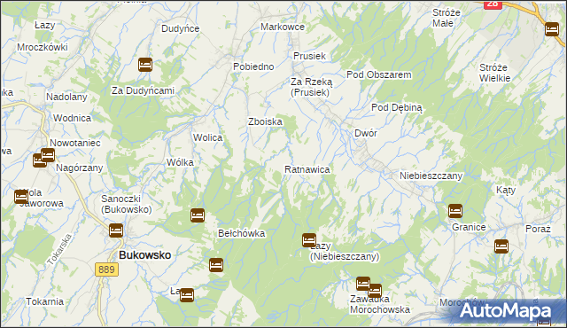 mapa Ratnawica, Ratnawica na mapie Targeo