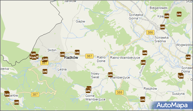 mapa Ratno Dolne, Ratno Dolne na mapie Targeo