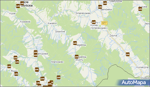 mapa Regietów, Regietów na mapie Targeo