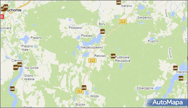 mapa Rekowo gmina Bytów, Rekowo gmina Bytów na mapie Targeo