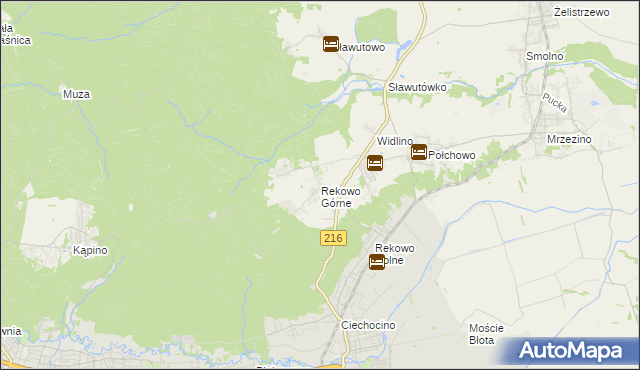 mapa Rekowo Górne, Rekowo Górne na mapie Targeo