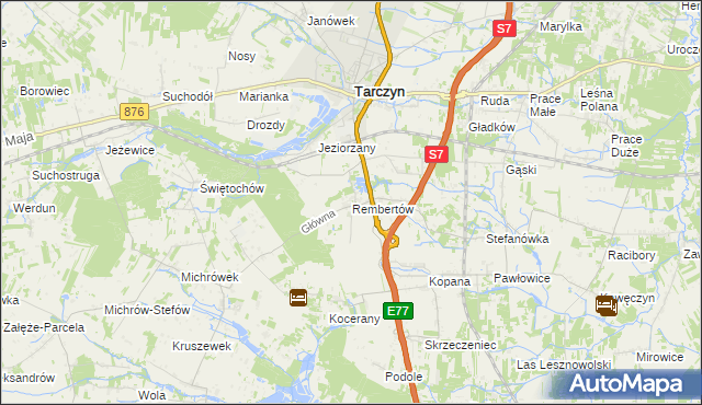 mapa Rembertów, Rembertów na mapie Targeo