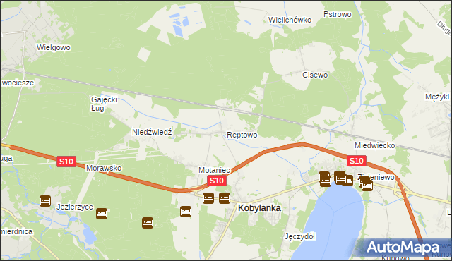 mapa Reptowo gmina Kobylanka, Reptowo gmina Kobylanka na mapie Targeo