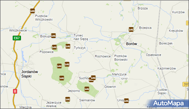 mapa Rochowice, Rochowice na mapie Targeo