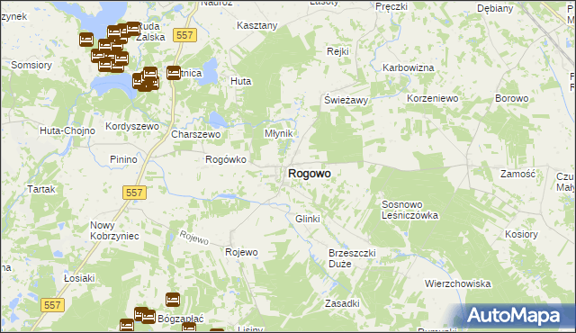 mapa Rogowo powiat rypiński, Rogowo powiat rypiński na mapie Targeo
