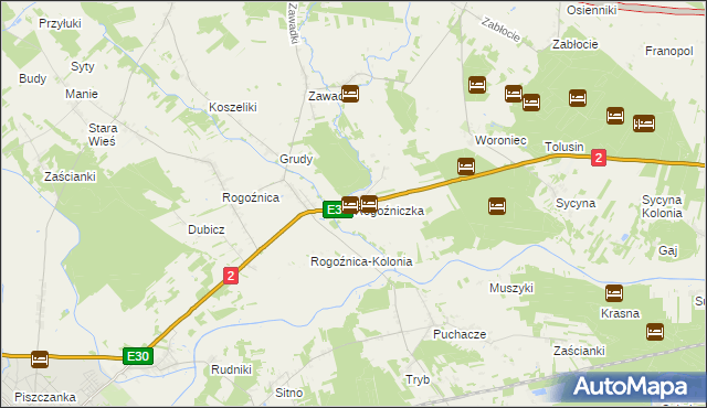 mapa Rogoźniczka, Rogoźniczka na mapie Targeo