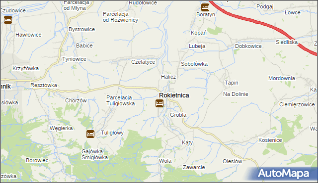 mapa Rokietnica powiat jarosławski, Rokietnica powiat jarosławski na mapie Targeo