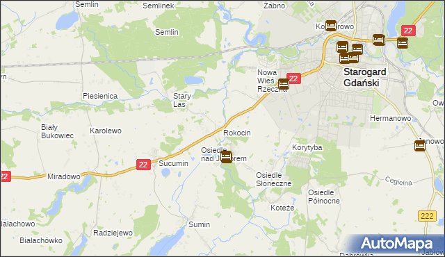 mapa Rokocin, Rokocin na mapie Targeo