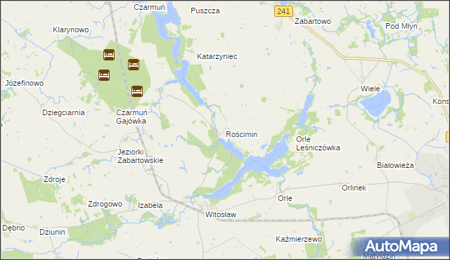 mapa Rościmin, Rościmin na mapie Targeo