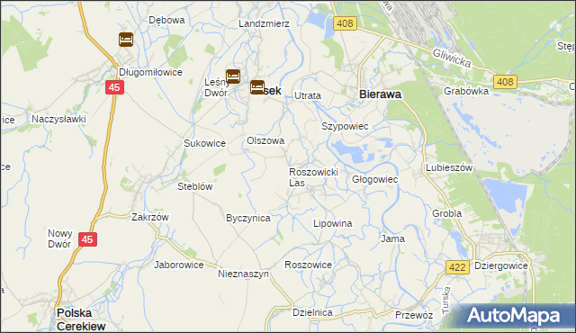 mapa Roszowicki Las, Roszowicki Las na mapie Targeo