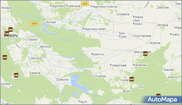 mapa Rożenno, Rożenno na mapie Targeo