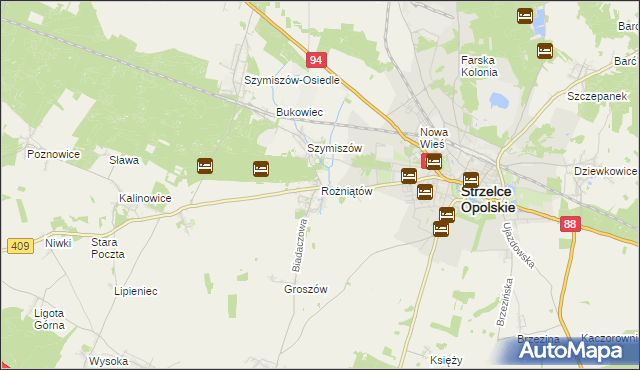 mapa Rożniątów, Rożniątów na mapie Targeo