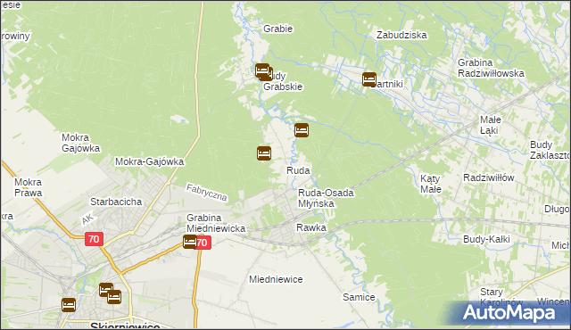 mapa Ruda gmina Skierniewice, Ruda gmina Skierniewice na mapie Targeo