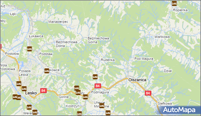 mapa Rudenka, Rudenka na mapie Targeo