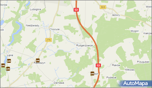 mapa Rudgerzowice, Rudgerzowice na mapie Targeo
