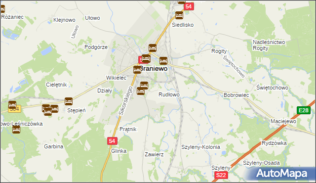 mapa Rudłowo, Rudłowo na mapie Targeo