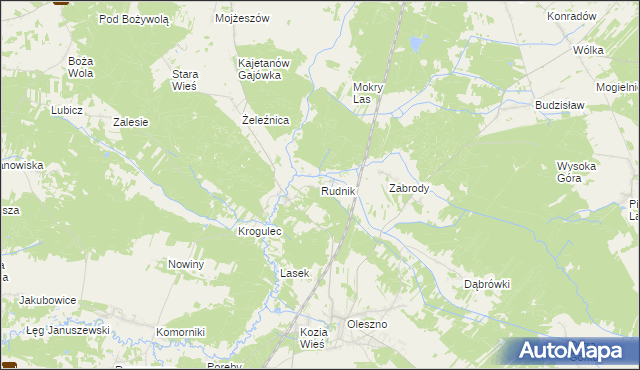 mapa Rudnik gmina Krasocin, Rudnik gmina Krasocin na mapie Targeo