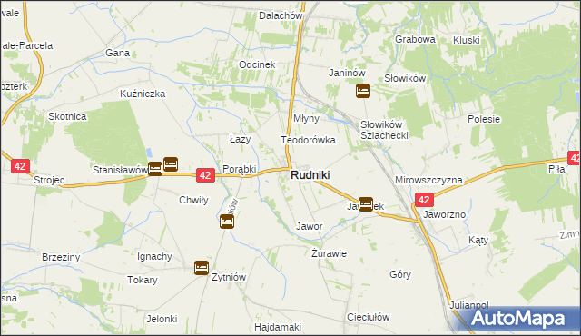 mapa Rudniki powiat oleski, Rudniki powiat oleski na mapie Targeo