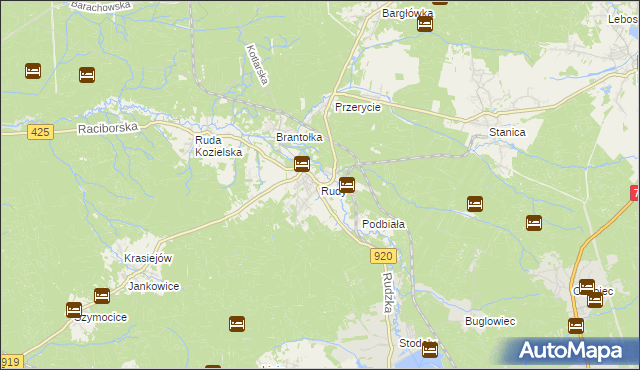 mapa Rudy gmina Kuźnia Raciborska, Rudy gmina Kuźnia Raciborska na mapie Targeo