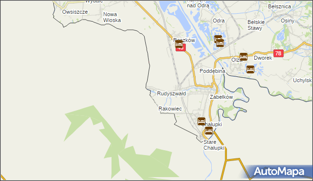 mapa Rudyszwałd, Rudyszwałd na mapie Targeo