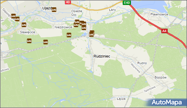 mapa Rudziniec, Rudziniec na mapie Targeo