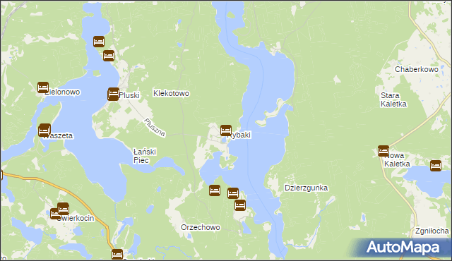 mapa Rybaki gmina Stawiguda, Rybaki gmina Stawiguda na mapie Targeo