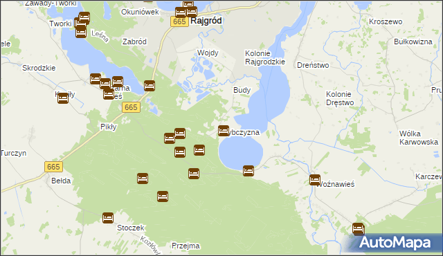 mapa Rybczyzna, Rybczyzna na mapie Targeo