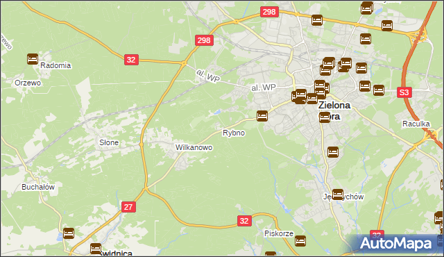 mapa Rybno gmina Świdnica, Rybno gmina Świdnica na mapie Targeo
