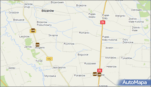 mapa Rychnów-Kolonia, Rychnów-Kolonia na mapie Targeo